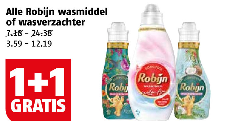 Robijn   wasmiddel, wasverzachter folder aanbieding bij  Poiesz - details