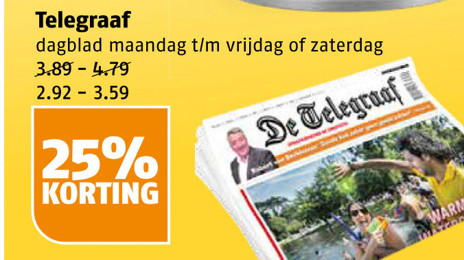 Telegraaf   krant folder aanbieding bij  Poiesz - details