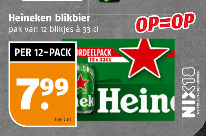 Heineken   blikje bier folder aanbieding bij  Poiesz - details