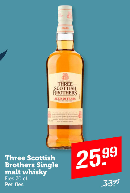 Three Scottish Brothers   whisky folder aanbieding bij  Coop - details