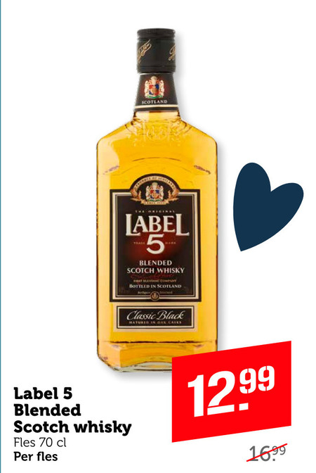 Label 5   whisky folder aanbieding bij  Coop - details