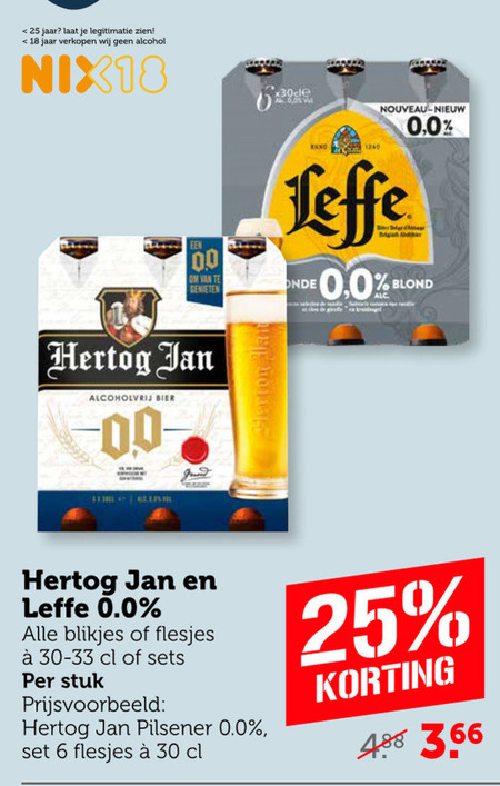 Hertog Jan   alcoholvrij bier folder aanbieding bij  Coop - details