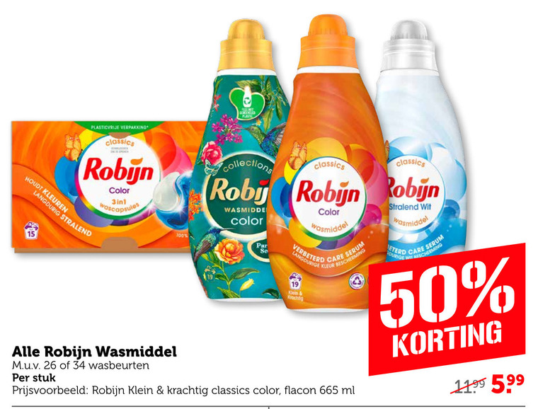 Robijn   wasmiddel folder aanbieding bij  Coop - details