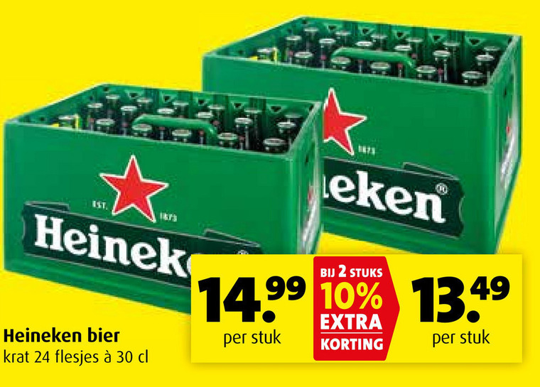 Heineken   krat bier folder aanbieding bij  Boni - details