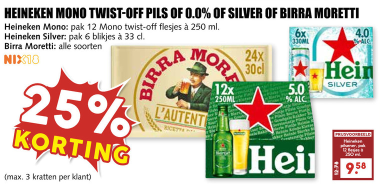 Heineken   krat bier, alcoholvrij bier folder aanbieding bij  MCD Supermarkt Basis - details