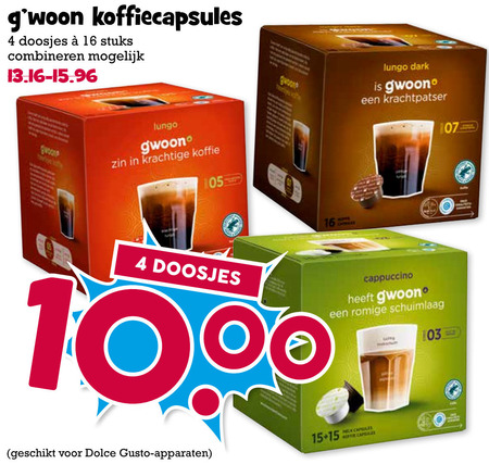 Gwoon   dolce gusto capsules folder aanbieding bij  Boons Markt - details