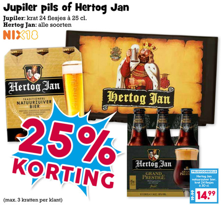 Hertog Jan   krat bier, blikje bier folder aanbieding bij  Boons Markt - details