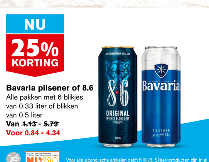 Bavaria   blikje bier, speciaalbier folder aanbieding bij  Hoogvliet - details