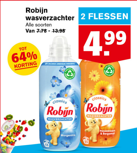 Robijn   wasverzachter folder aanbieding bij  Hoogvliet - details