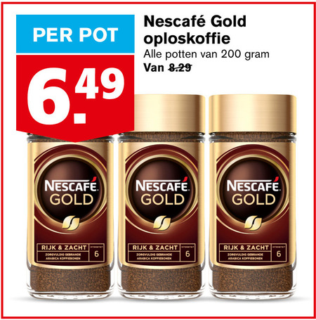 Nescafe   oploskoffie folder aanbieding bij  Hoogvliet - details