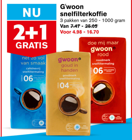 Gwoon   koffie folder aanbieding bij  Hoogvliet - details