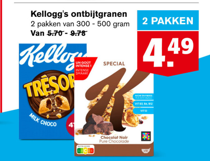 Kellogs   cereals folder aanbieding bij  Hoogvliet - details