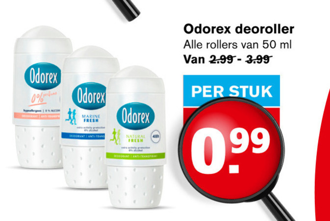 Odorex   deodorant folder aanbieding bij  Hoogvliet - details