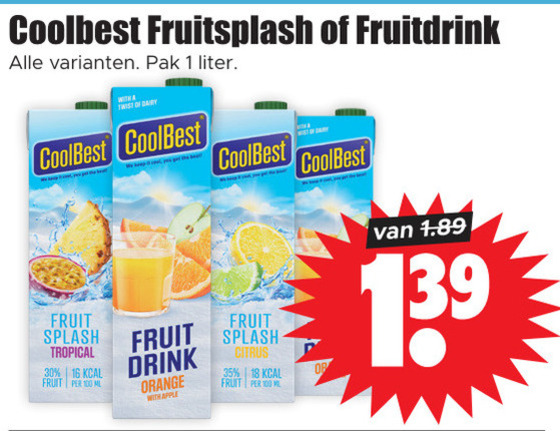 Coolbest   fruitdrank folder aanbieding bij  Dirk - details