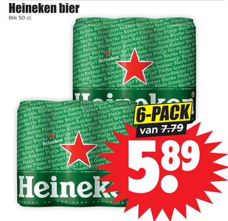 Heineken   blikje bier folder aanbieding bij  Dirk - details