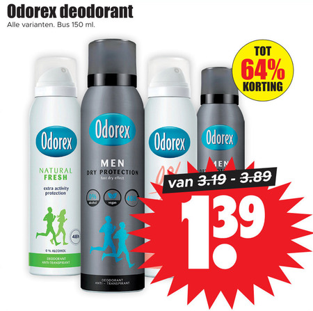 Odorex   deodorant folder aanbieding bij  Dirk - details