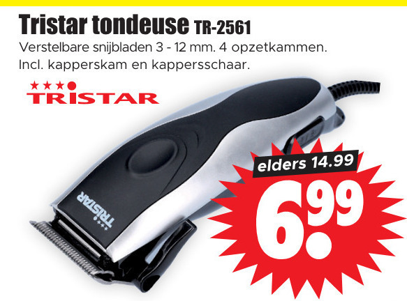 Tristar   tondeuse folder aanbieding bij  Dirk - details