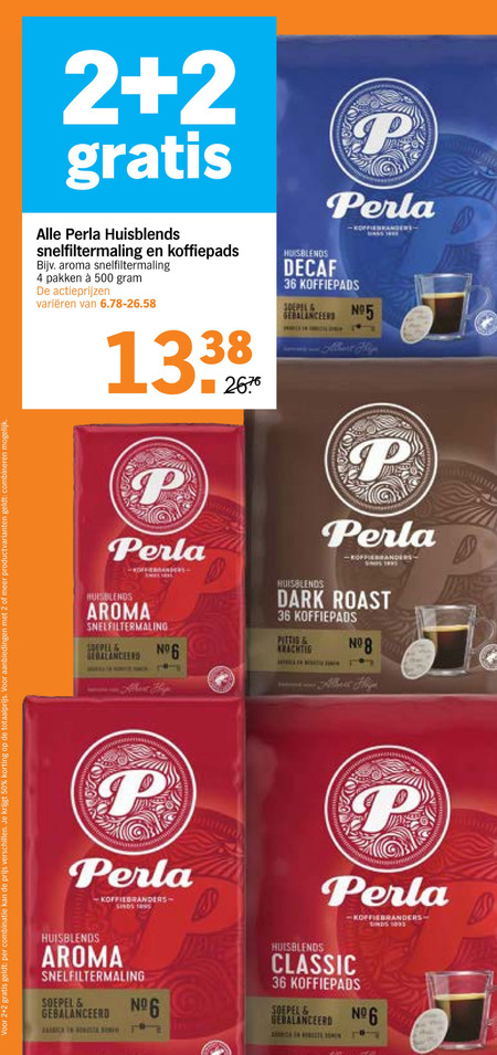 Perla   koffiepad, koffie folder aanbieding bij  Albert Heijn - details