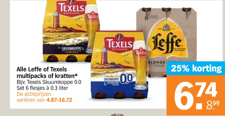 Texels   blikje bier, speciaalbier folder aanbieding bij  Albert Heijn - details