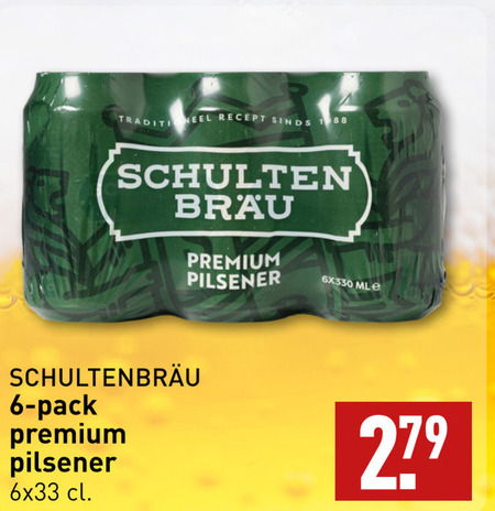 Schultenbrau   blikje bier folder aanbieding bij  Aldi - details