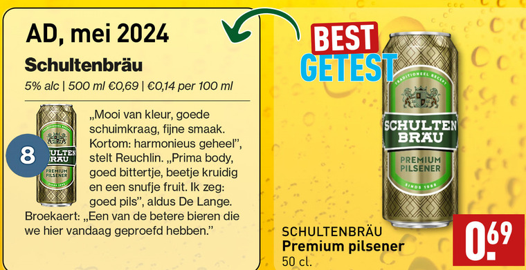 Schultenbrau   blikje bier folder aanbieding bij  Aldi - details