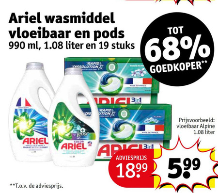 Ariel   wasmiddel folder aanbieding bij  Kruidvat - details