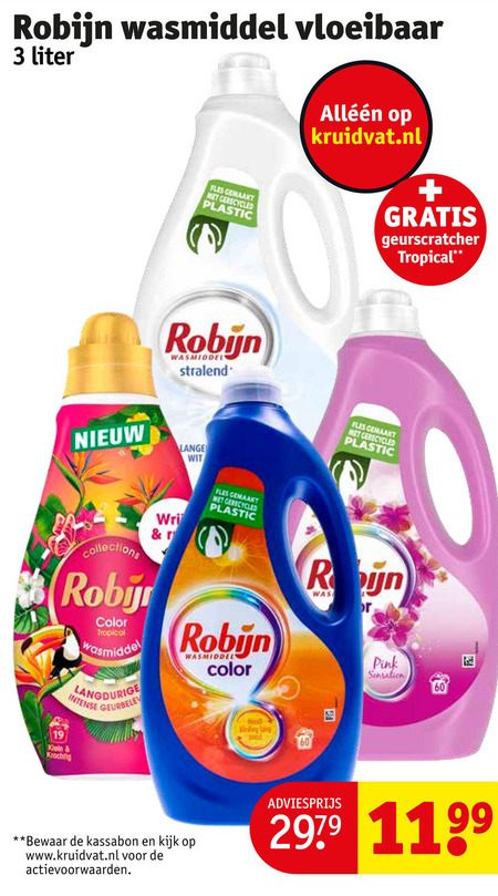 Robijn   wasmiddel folder aanbieding bij  Kruidvat - details