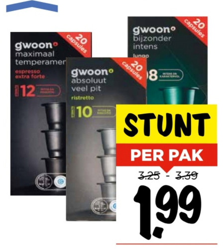 Gwoon   koffiecups folder aanbieding bij  Vomar - details