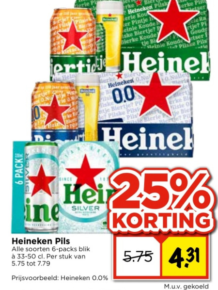 Heineken 0.0   blikje bier folder aanbieding bij  Vomar - details