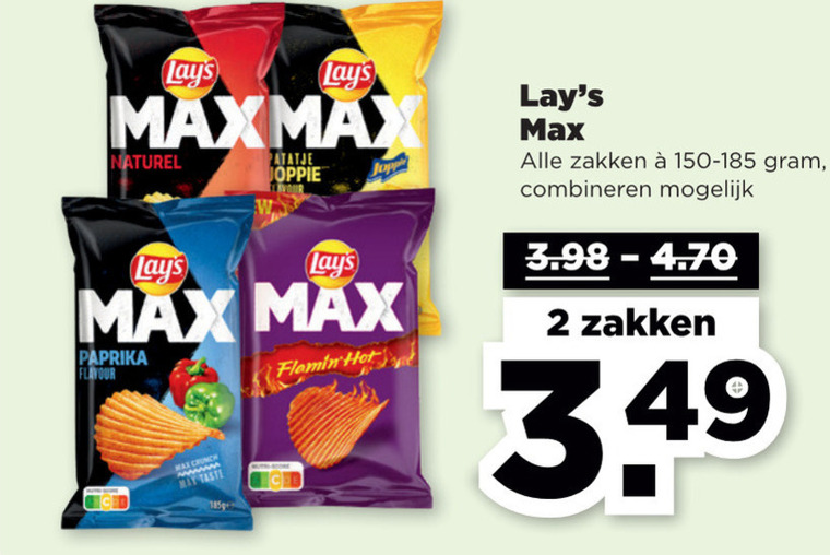 Lays   chips folder aanbieding bij  Plus - details