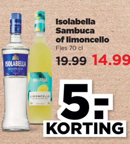 Isolabella   limoncello, sambuca folder aanbieding bij  Plus - details