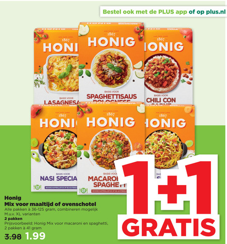 Honig   maaltijdmix folder aanbieding bij  Plus - details