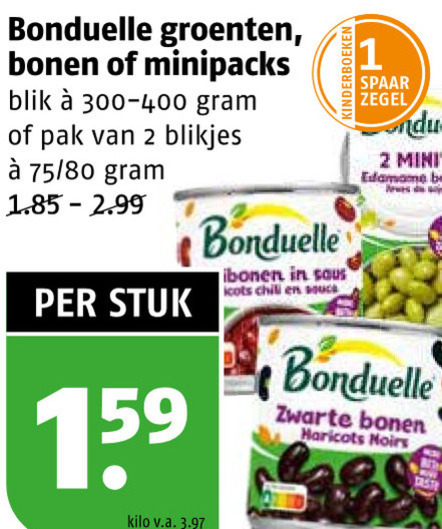 Bonduelle   groenteconserven folder aanbieding bij  Poiesz - details