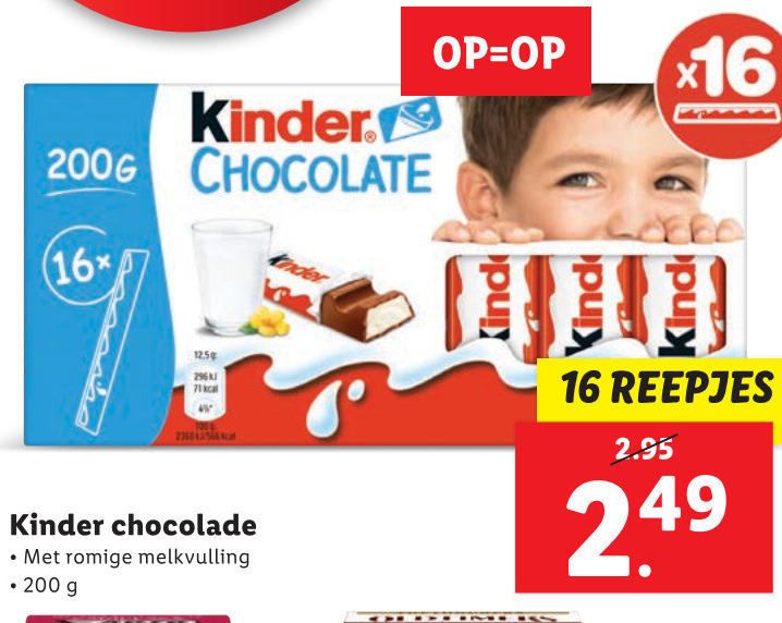 Kinder   chocolade folder aanbieding bij  Lidl - details