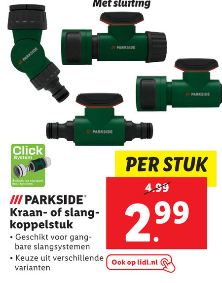 Parkside   tuinslangkoppelstuk folder aanbieding bij  Lidl - details