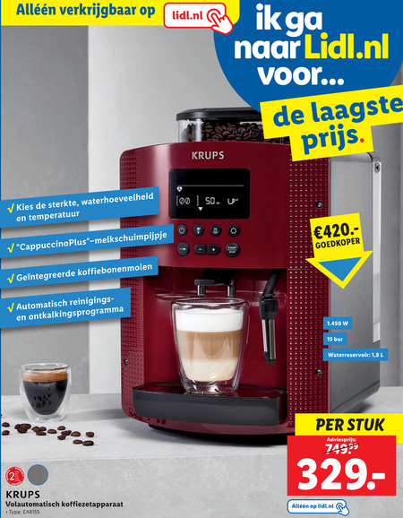 Krups   koffiezetapparaat folder aanbieding bij  Lidl - details