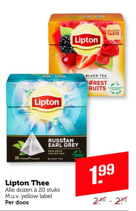 Lipton   thee folder aanbieding bij  Coop - details