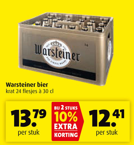 Warsteiner   krat bier folder aanbieding bij  Boni - details