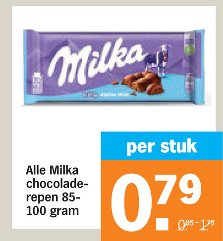 Milka   chocolade folder aanbieding bij  Albert Heijn - details