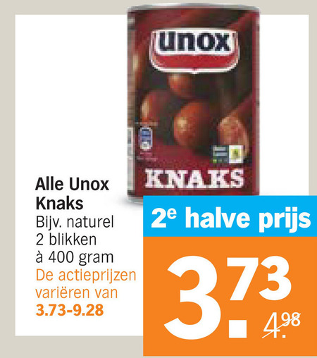 Unox   knakworst folder aanbieding bij  Albert Heijn - details