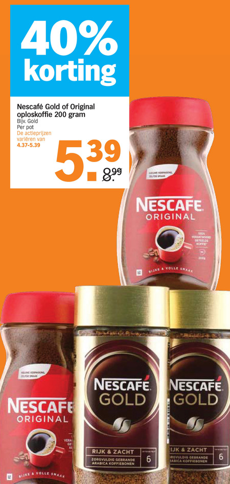 Nescafe   oploskoffie folder aanbieding bij  Albert Heijn - details