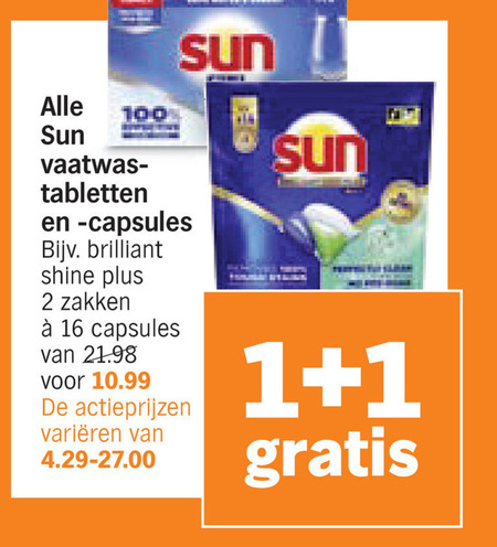 Sun   vaatwasmiddel folder aanbieding bij  Albert Heijn - details