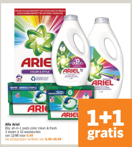 Ariel   wasmiddel folder aanbieding bij  Albert Heijn - details