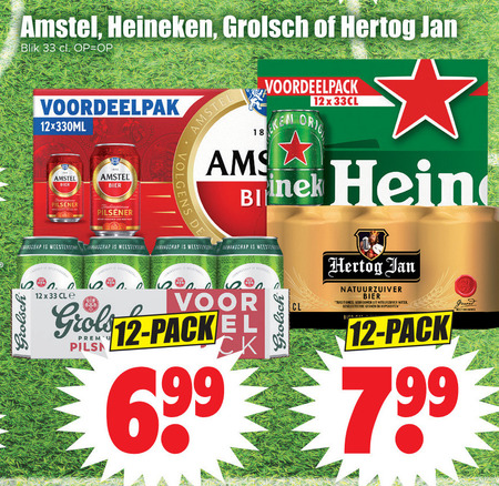 Grolsch   blikje bier folder aanbieding bij  Dirk - details