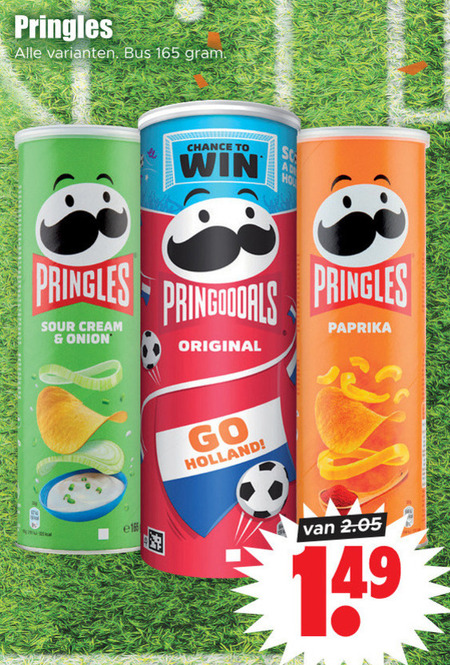 Pringles   chips folder aanbieding bij  Dirk - details