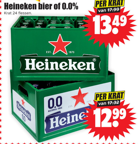 Heineken 0.0   krat bier folder aanbieding bij  Dirk - details