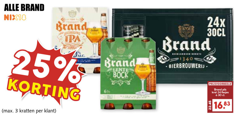 Brand   lentebokbier, blikje bier folder aanbieding bij  MCD Supermarkt Basis - details