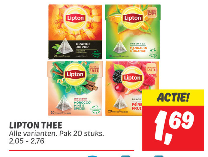 Lipton   thee folder aanbieding bij  Dekamarkt - details