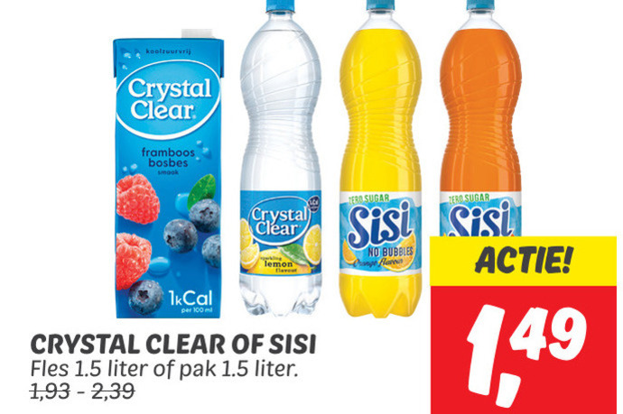 Crystal Clear   fruitdrank, frisdrank folder aanbieding bij  Dekamarkt - details