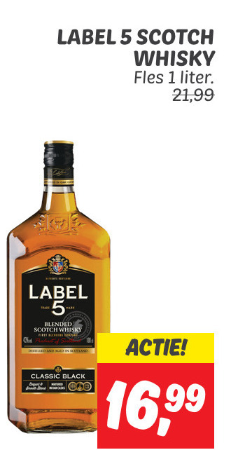 Label 5   whisky folder aanbieding bij  Dekamarkt - details